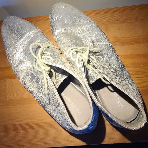 Silver Ankle Boots Lace Up United Nude FLX DSRT - Picture 8 of 12